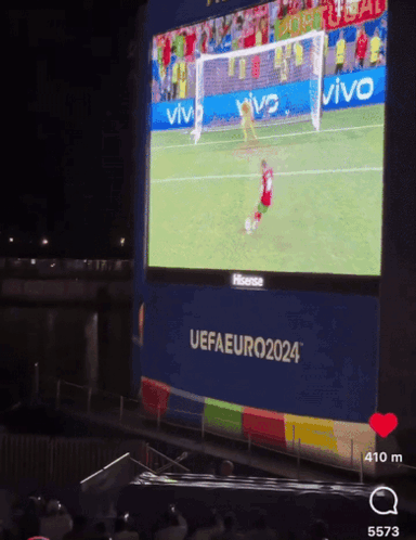 Soccer Game on Large Screen UEFA Euro 2024
