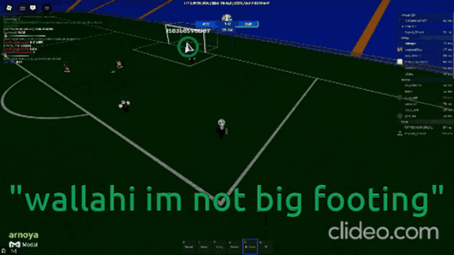 Soccer Game Screenshot Saying Wallah I'm Not Big Footing