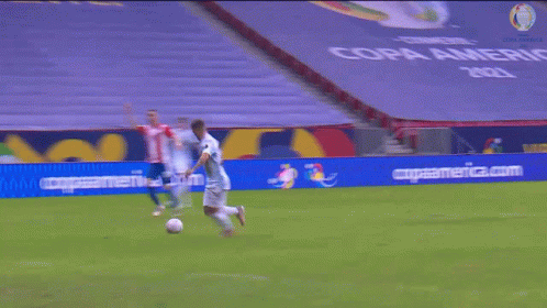 Soccer Game With Copa America Banner