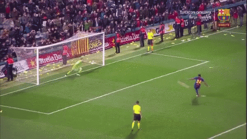 Soccer Game With Estrella Damm Banner