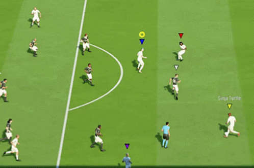 Soccer Game With FIFA Banner Behind Goal