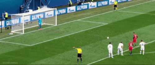 Soccer Game With Gazprom Banner