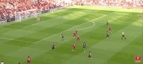 Soccer Game With Standard Chartered Banner GIF