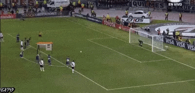 Soccer Game With Toyota and Santander Banners