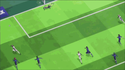Soccer Goalie Diving to Catch Ball in Front of Bluelock Banner