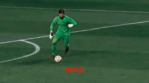 Soccer Goalie Kicks Ball Red Player Blocks
