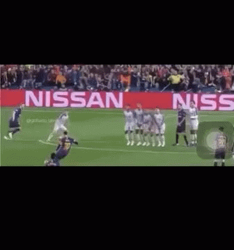 Soccer Goalkeeper in Front of Nissan Banner