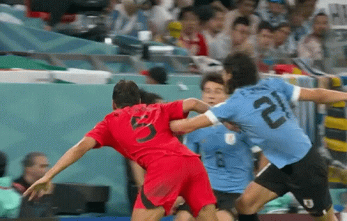 Soccer Player 21 Fighting Another Player GIF