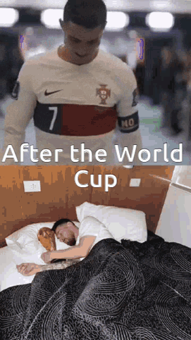 Soccer Player and Man Sleeping in Bed