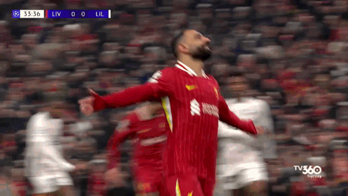 Soccer Player Arms Outstretched