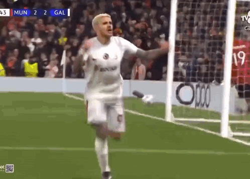 Soccer Player Celebrating Goal Against Mun