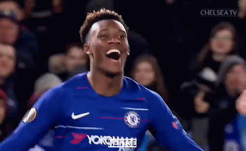 Soccer Player Celebrating Goal in Blue Yokohama Jersey