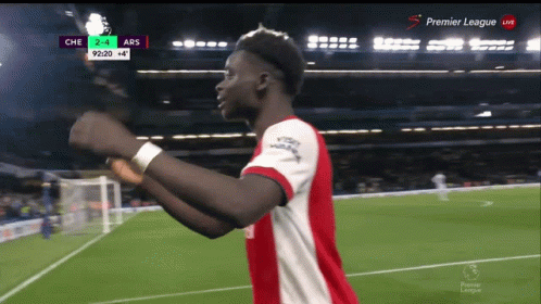 Soccer Player Celebrating Goal In Red And White GIF