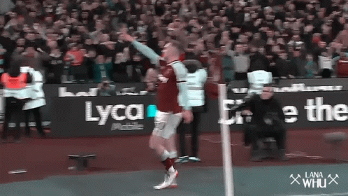 Soccer Player Celebrating Goal With Lyca Mobile Ad GIF