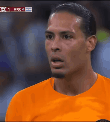 Soccer Player Face Close Up Against Arg