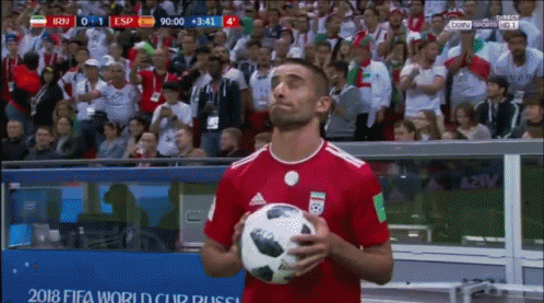 Soccer Player Holding Ball at 2018 FIFA World Cup Russia