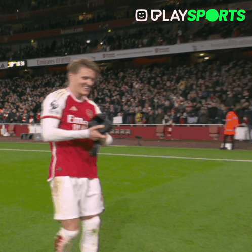 Soccer Player Holding Camera Playsports GIF