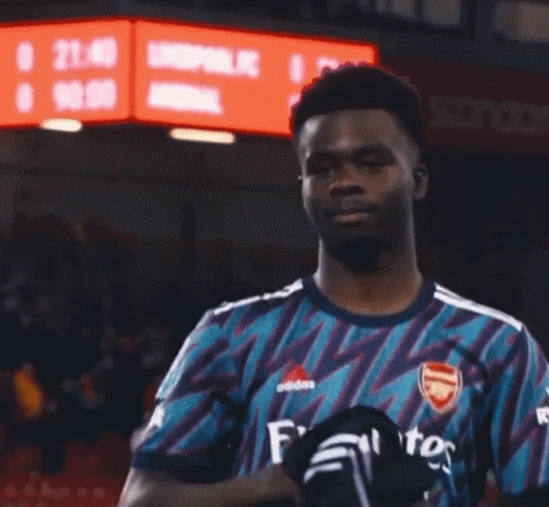 Soccer Player Holding Gloves GIF