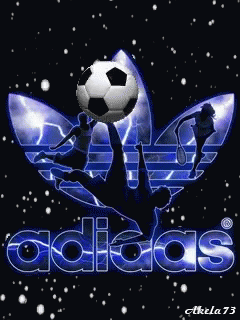 Soccer Player Holding Soccer Ball in Front of Adidas Logo