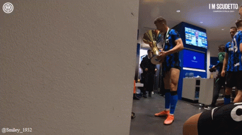 Soccer Player Holding Trophy I'm Scudetto