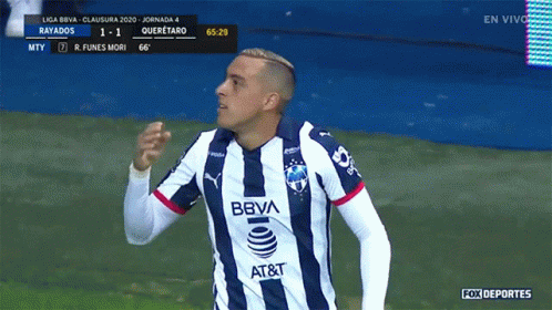 Soccer Player in BBVA Jersey