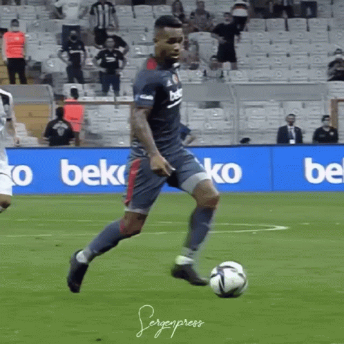 Soccer Player In Beko Jersey Kicking Ball GIF
