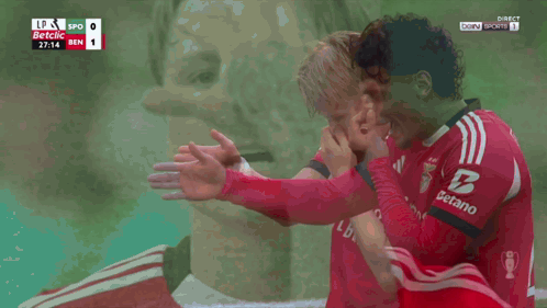 Soccer Player In Betclic Jersey Celebrating GIF