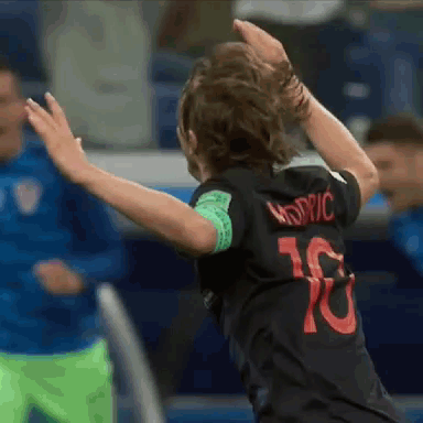 Soccer Player In Black Jersey Number 10 Dancing GIF