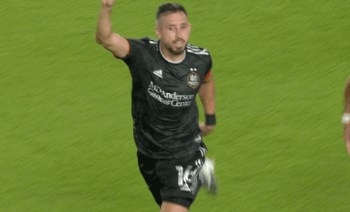 Soccer Player in Black Jersey Saying Anderson