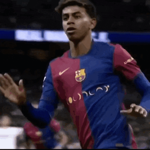 Soccer Player In Blue And Red FCB Jersey GIF