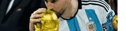 Soccer Player in Blue and White Jersey