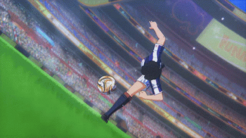 Soccer Player in Blue and White Uniform Kicking Ball