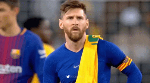 Soccer Player In Blue And Yellow Jersey With Twitter Logo GIF