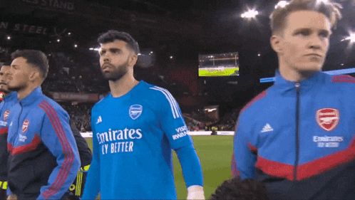 Soccer Player In Blue Emirates Fly Better Jersey GIF