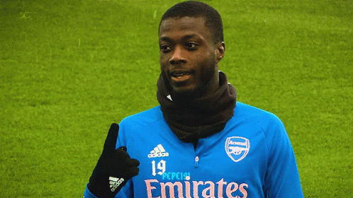 Soccer Player In Blue Emirates Shirt GIF