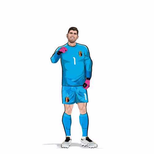 Soccer Player in Blue Jersey Number 1