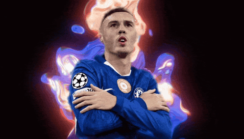 Soccer Player in Blue Jersey Number 16