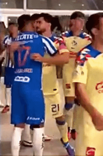 Soccer Player in Blue Jersey Number 17