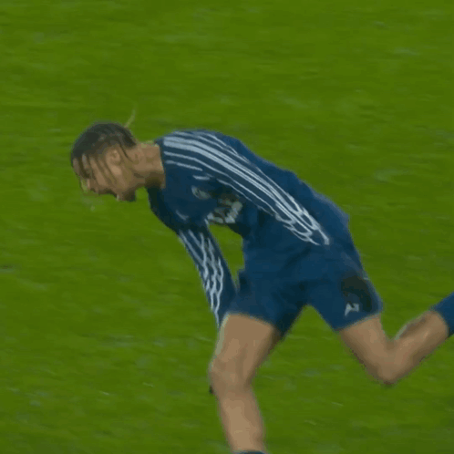 Soccer Player In Blue Jersey Number 20 GIF