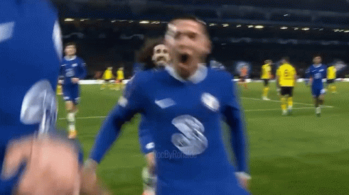 Soccer Player in Blue Jersey Number 8