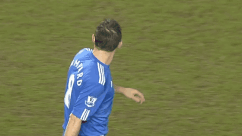 Soccer Player In Blue Jersey Number 8 GIF
