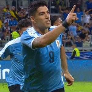 Soccer Player In Blue Jersey Number 9 GIF