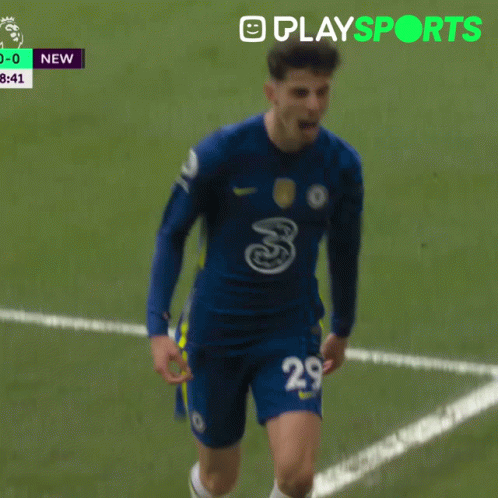 Soccer Player in Blue Jersey with 3