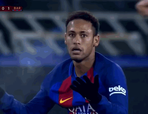 Soccer Player in Blue Jersey with Beko