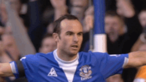 Soccer Player in Blue Jersey With Letter A