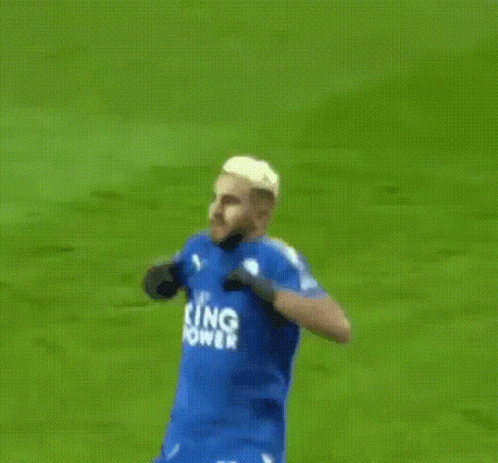 Soccer Player in Blue King Power Jersey
