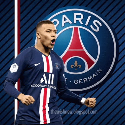 Soccer Player in Front of Paris Logo