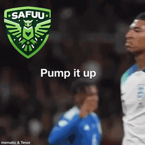 Soccer Player in Front of Safuu Logo
