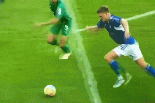 Soccer Player in Green Jersey Saying Latex
