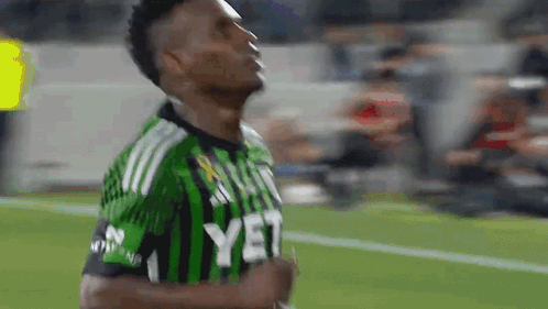Soccer Player In Green Jersey Saying Yet GIF